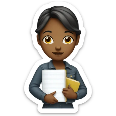 Girl with notebook  sticker
