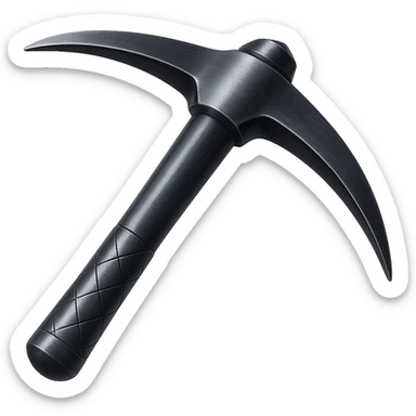Make this steel pickaxe 10% darker, keep it crisp, shiny, and slightly fancier than iron, realistic metallic steel, emoji style, transparent background. sticker