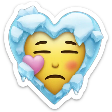 Sad heart ice  sticker