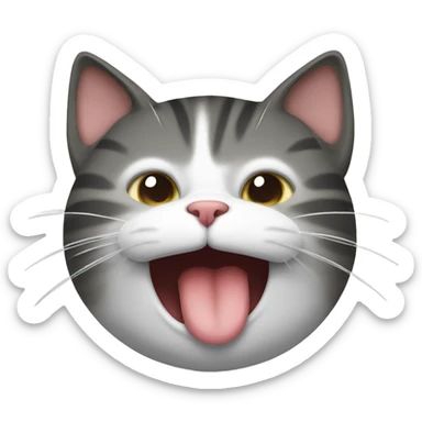 Cat licking itself sticker