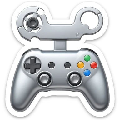 spanner icon within a gaming controller sticker