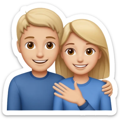 two full-length people greeting each other sticker