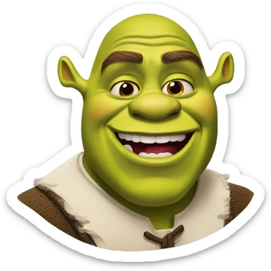 Shrek with lipstick sticker