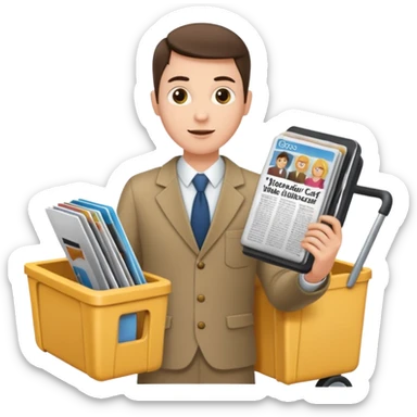 Testemunha de jeová com revista com carrinho de revistas sticker