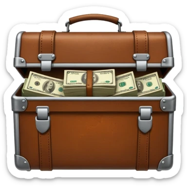 a prison grate with a briefcase with money behind it sticker