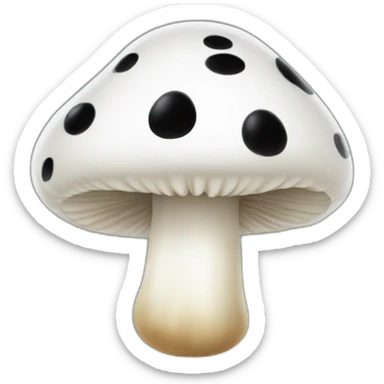 white mushroom with black dots sticker