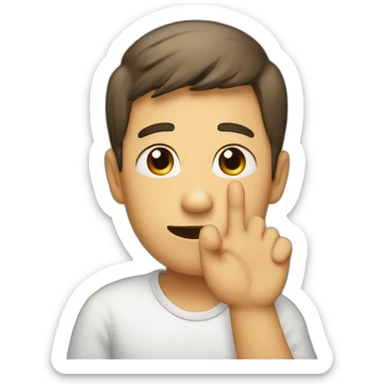 an embarrassed person who touches two fingers together sticker