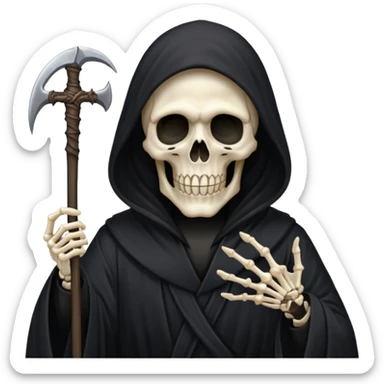 grim reaper not his face him in his black robe that cover his face  sticker