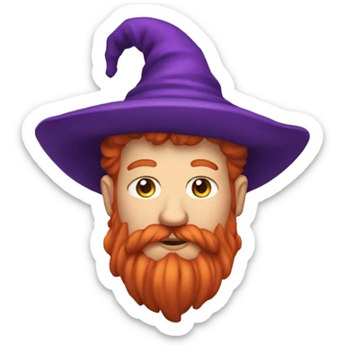 redbearded fat wizard purple clothes sticker