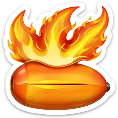 Streak / On Fire Emoji

Glossy 3D emoji of a flaming icon or bullet, glowing orange flames, gold reflections. sticker