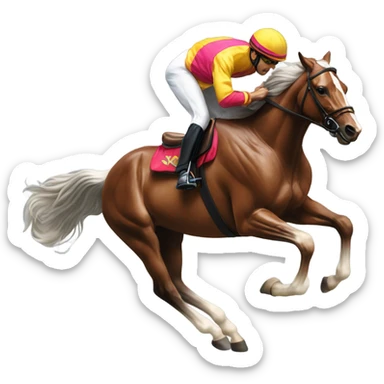 jockey riding a horse sticker