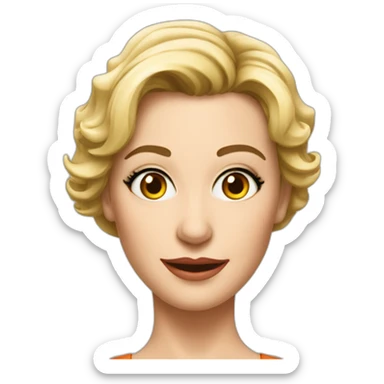 Sandra Huller german actress face head realistic short hair smirk sticker