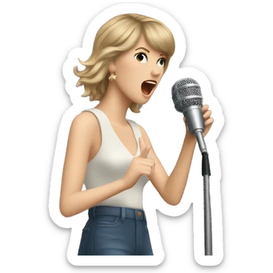 taylor swift singing into a microphone  sticker