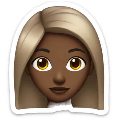 Black girl with slick hair and almond eyes  sticker