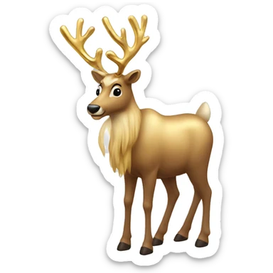 full body reindeer all gold sticker