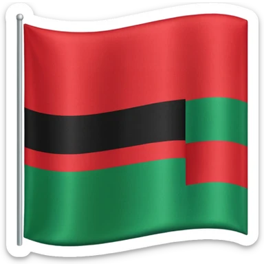 red, black and green bottom horizontal stripe flag sticker