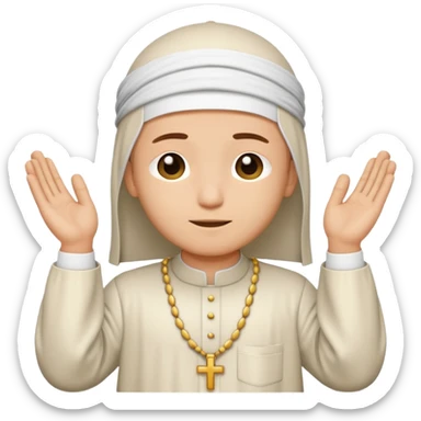 Make a person praying in Islam religion make it a sideways facing 2d emoji sticker