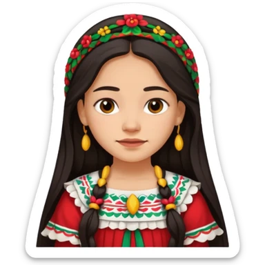 Mexican girl with very sad smile sticker