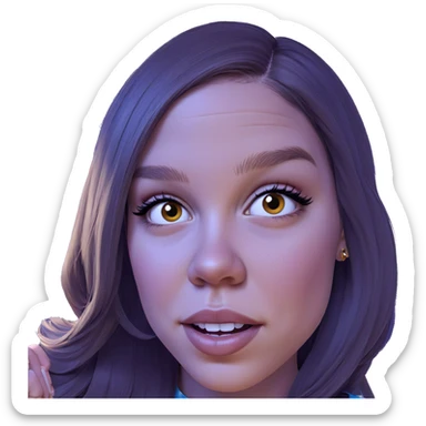 girl with hoop earrings portrait sticker