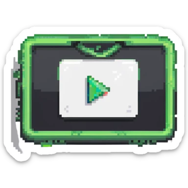 YouTube logo green rectangle with white play button sticker