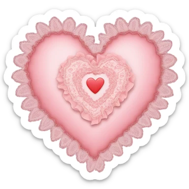Frilly heart valentine sticker