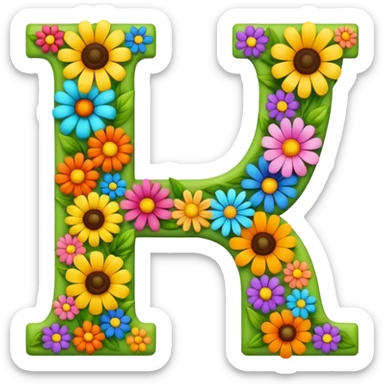The letter L made out of flowers sticker