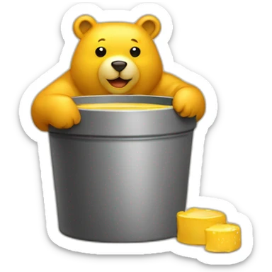 Ours jaune qui a un pot de miel sticker