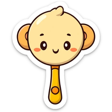 baby rattle with gradient and beige colors sticker