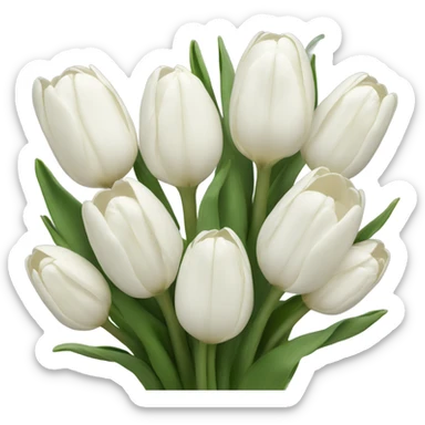 White tulips  sticker