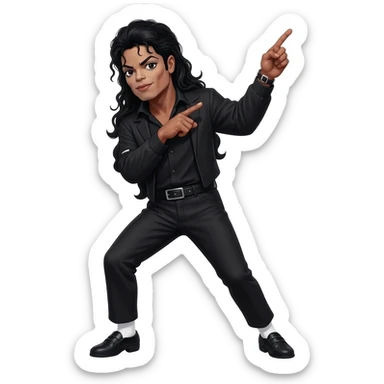 michael jackson dab, dancing legs, wearing black bad outfit sticker