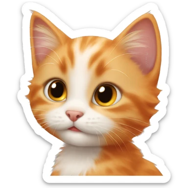 Super cute kitten with orange fur  sticker