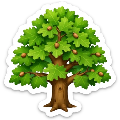 Cute, full-length tree oak emoji  sticker