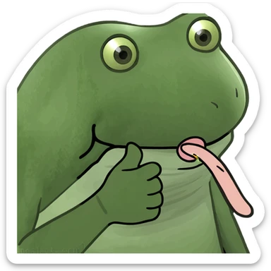 Biting finger sticker