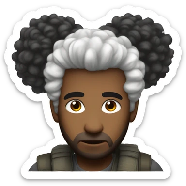 Eran Yeager adult big hair sticker