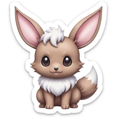 Eevee-Minccino-Espurr-creature-hybrid sticker