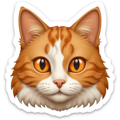 Res cat with big nose sticker