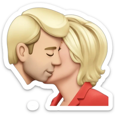 Emmanuel Macron kiss marine le pen sticker