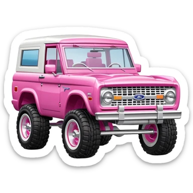A pink Ford Bronco barbie edition sticker