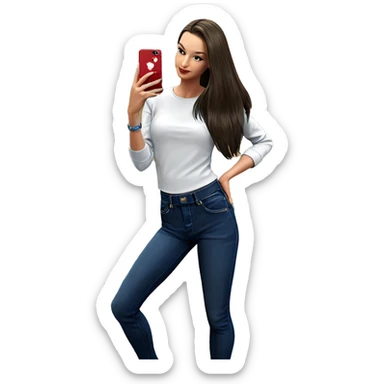 selfie of girl in denim sticker