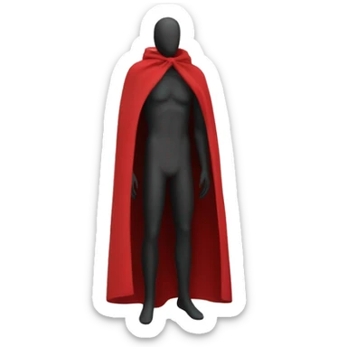 faceless mannequin flying red cape without hood and legs  sticker