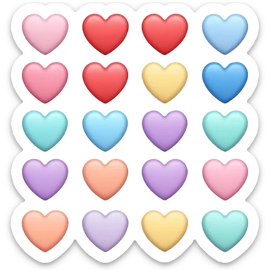 pastel colored heart emojis sticker