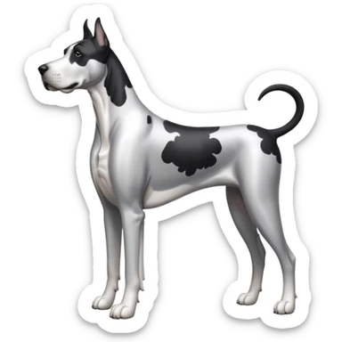 great dane black and white sticker
