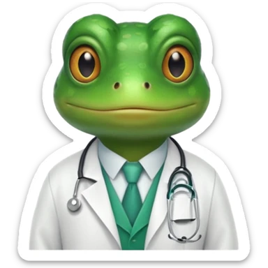 A frog in a doctor’s coat, portrait sticker