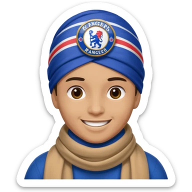 Glasgow Eangers football head and scarf head sticker