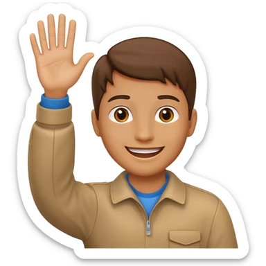 😝👋🏼Derrien la tête la main  sticker