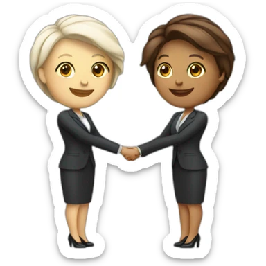 two white business women with different hair colors shaking hands sticker