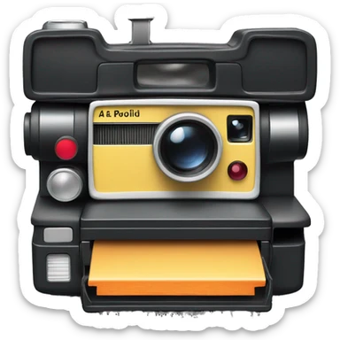 a classic iconic polaroid camera, just the object itself sticker