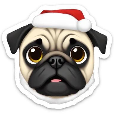 anime pug christmas sticker
