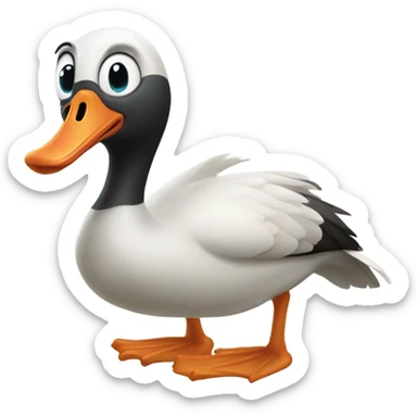 Silly goofy goose sticker
