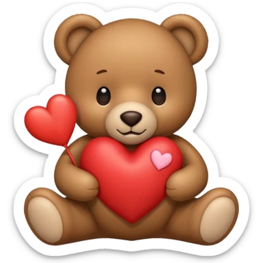 Teddy with heart sticker